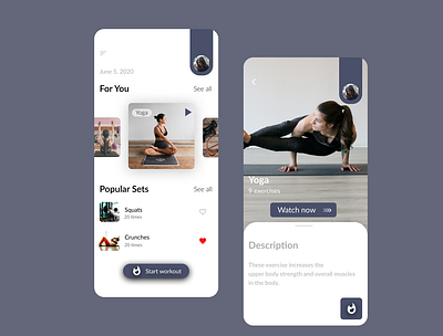 Fitness App design flat mobile app ui ux