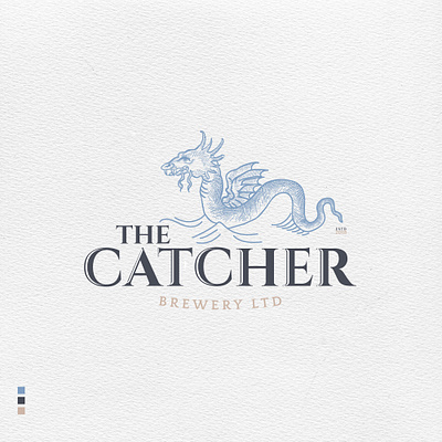 Logo design for The Cather Brewery LTD antique design drawn illustrator vintage