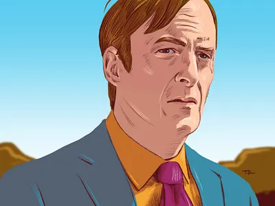 Saul Goodman drawing illustration portrait procreate