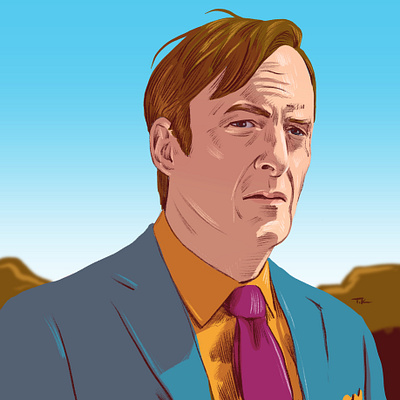 Saul Goodman drawing illustration portrait procreate