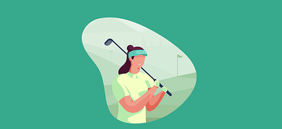 Golfer art artistic artwork colorful complementary digital illustration flat illustration illustration illustrator procreate