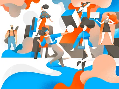 Mindfool art cool cover crazy cubism hero illustration hero image hurca life lifestyle look mad pattern people people illustration poster society vector art