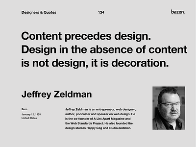 Quote - Jeffrey Zeldman design agency design quote design quotes design tip design tips inspirational inspirational quote inspirational quotes jeffrey zeldman motivational motivational quotes motivationalquote quote design quoteoftheday ui uiux uiuxdesign