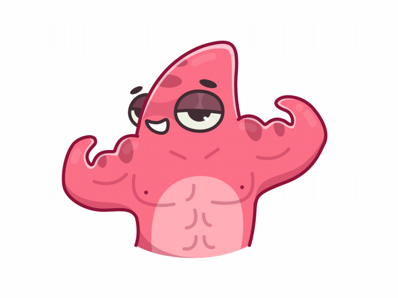 tonystar stickers 2d after effects animation character cute flat gif jock motion slap star sticker stickers telegram thumbs up tony