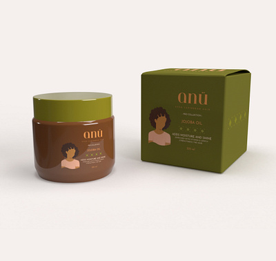 ANÜ JoJoba Oil | 3D Mock Ups 3d afro anu branding caribbean creative design digital graphic design hair illustration packaging vector women