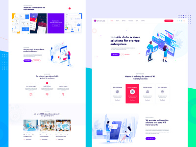 Data science analytics analytics clean design data data visualization design illustration landing page modern template template design user interface design website templates