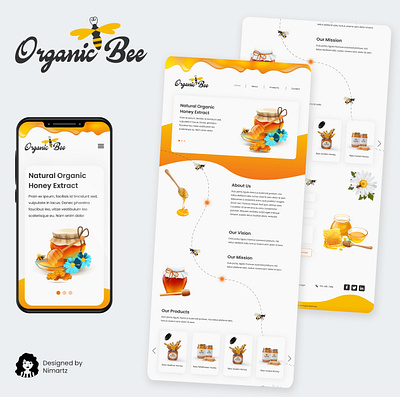 Organic Bee Website UI bee design honey products honeybee organic ui ux website