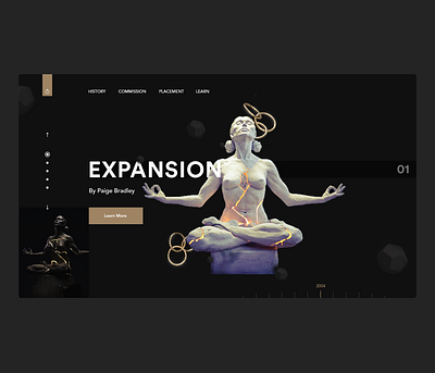 Artifact Landing Page adobe xd adobexd app application artefacts black branding concept gothic interface landing page paige bradley photoshop sculpture ui uitrends uiux web webdesign