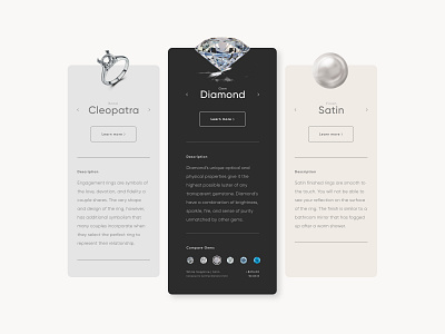 Ring Customization Concept adobe adobe xd concept customization design diamond gem graphic design interface minimal mockup modern panels render ring rings ui user experience ux