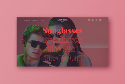 Alain Mikli Website | Homepage alain mikli desktop fashion glasses menu outline photography red serif sunglasses typogaphy ui ui design website