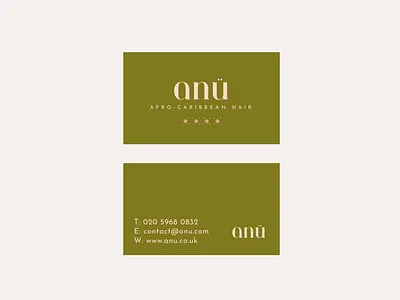 ANÜ Business Cards afro anu branding business cards caribbean creative design digital graphic design hair logo