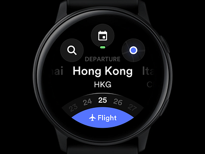 Flight Homepage Watch Version app application behance booking concept dark departure design flight flight booking flight search flights galaxy galaxy watch layout platform sketch ticket ui