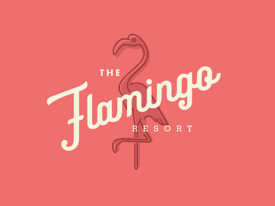 Dribbble Algorithm Test bird branding branding design flamingo hotel lettering logo mid century resort script