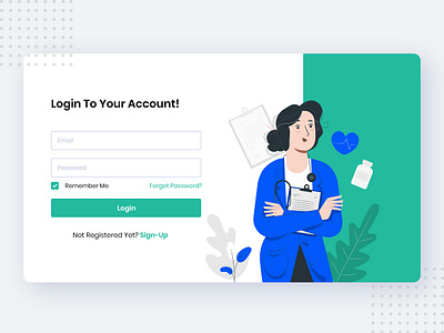 Doctor Login Page branding green login page ui illustration login design login page singin singing