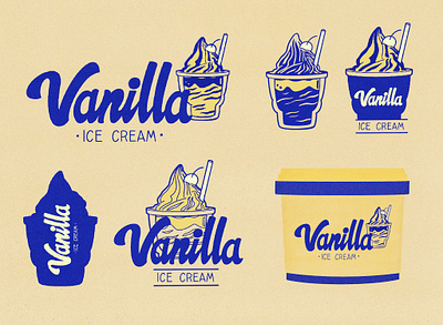 Vanilla Ice Cream colorful cream creamy design dribbbleweeklywarmup flavour fun gelato illustration inktober inktober2020 learn lettering packagedesign prompt type vanilla warm up weekly weeklywarmup