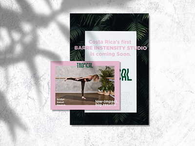 Tropical Barre - Flyers barre brand identity branding branding design design fitness fitness center flyer artwork flyers poster poster design tropical