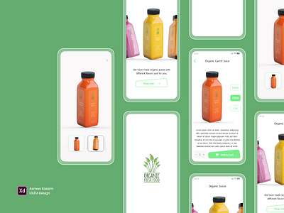 Organic Fresh Food & Juice adobexd app dailyui dailyuidesign design drink food ios app design juice mobile ui organic food ui ux uxdesign