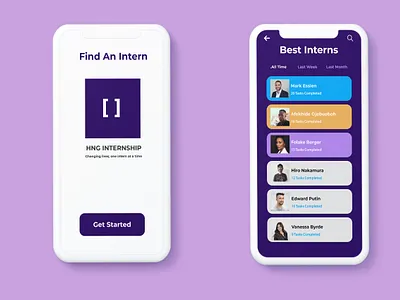 HNG LEADERBOARD design hng interface intern leaderboard logo mobile mobile app design mobile ui purple rankings ui ui ux ui design