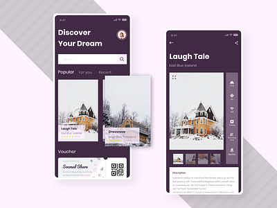 #exploration Booking Villa App adobexd app booking branding card clean design discover dream elegant explore holiday mobile app simple ticket travel trend ui vacation villa