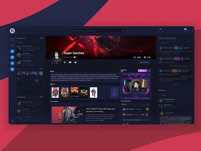 eSports platform - Profile page design app application design esports gaming gaming app platform platform design product ui ui design user interface ux ux design uxui uxui design webapp webapplication webapps website