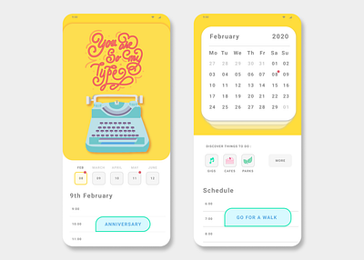 Calendar App UI app app design app designer application calendar calendar ui creative designer graphicdesign illustration illustrator interface design mobile design self initiative typography ui uiux ux web work