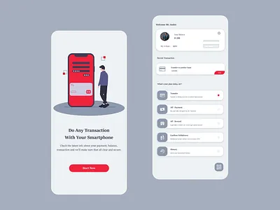 Simple e-Banking mobile app mobile app design mobile ui ui
