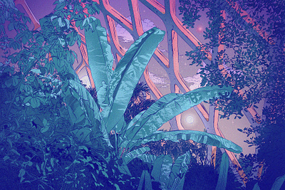 Denver Botanic Gardens botanic celestial garden illustration tropical vaporwave