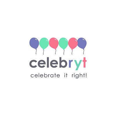 CELEBRYT logo balloons branding celebration design event branding illustration logo vector