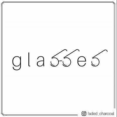 Typography- glasses artwork design illustration minimalist typography vector word art