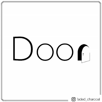 Typography- Door design illustration minimalist typography vector word art