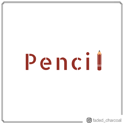 Typography- Pencil artwork design illustration minimalist typography vector word art