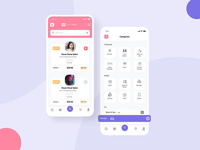 A beauty services app beauty design illustration mobile app salon service service app ui ui design