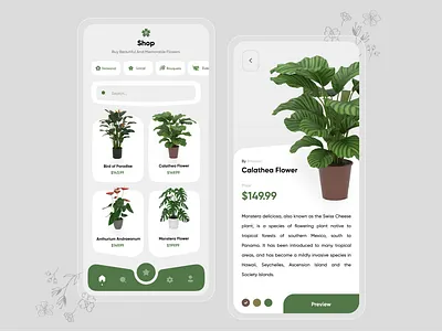 Flower App Ui Design app design flower flower illustration flower shop flowers mobile design shop shopping shoppping app ui