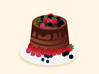 Fruit Cake art artwork blueberry cake chocolate colors creativity design food food illustration fruits illustration illustration art illustration design mint raspberry strawberry vector vector art vector illustration