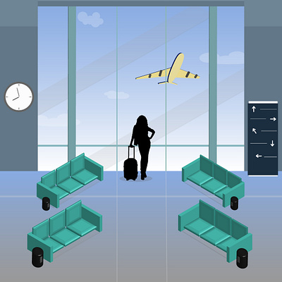 Airport design flat illustration illustrator vector