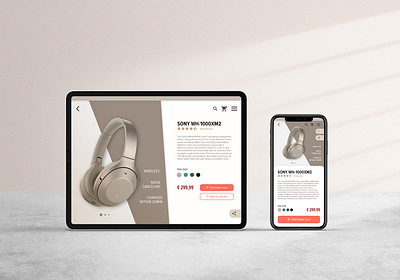 E-Commerce Shop App Design app daily 100 challenge daily ui dailyui012 design e comerce e commerce app e commerce shop e commerce website feedbackplease headphones interface minimal responsive design sony ui user inteface ux web