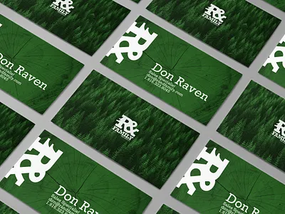 R and Family Tree Service - business cards branding business card design business cards design flat flatlay green icon logo minimal