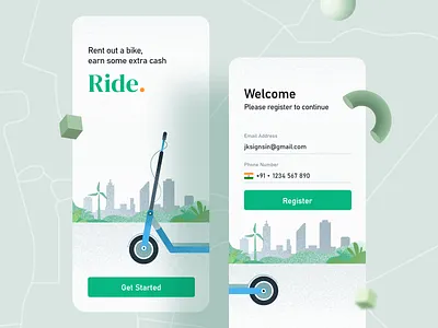 Bike rental app activity banglore bike corona cycling daily ui dailycreativechallenge debut design system illustrations india kerala navigation qatar ride riding system scooter textures transportation vehicle