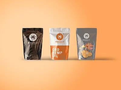 Mahalo Wellness - plastic pouch designs branding design flat icon illustration package design package mockup packaging product design vector