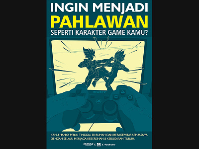 Ingin menjadi pahlawan (wanna be a hero) design illustration poster vector