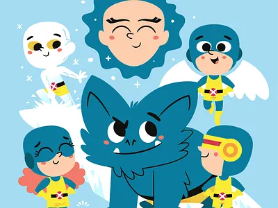 Tiny X-Men adobe illustrator character design childrens book comics illustration kidlitart kidlitartist kidlitillustration marvel vector