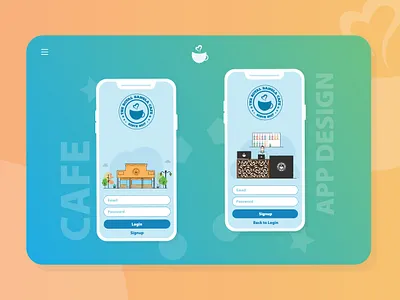 Cafe App Design app artwork charachter design creativity design graphic design illustration illustrator ui vector