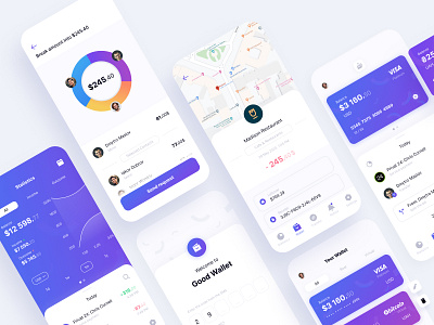 Good Wallet balance banking app billing branding cards chart copayment dashboard diagram finance fintech graphics money money transfer registration form split bill statistics user research ux wallet