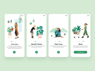 Plant App Onboarding UI illustration onboarding onboarding illustration onboarding ui plant app plant app ui design plant illustration plant ui plants ui ui art ui design ui onboarding