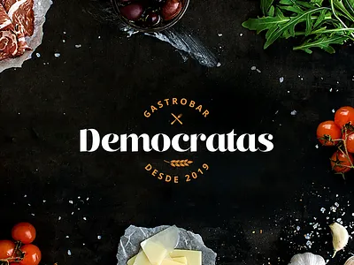 Democratas - Logo Design bar branding clean design designer logo food gastronomy gastropub happy hour logo modern pub restaurant