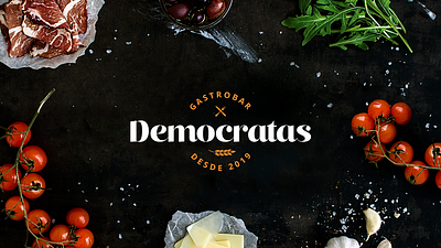 Democratas - Logo Design bar branding clean design designer logo food gastronomy gastropub happy hour logo modern pub restaurant