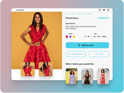 Daily UI #012 - E-commerce shop (single item) 012 daily daily ui daily ui challenge dailyui dailyuichallenge design dress figma online shopping shopping store ui website