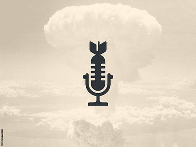 Voice Bomb bomb design icon logo logodesign logomark microphone minimalist podcast talk voice