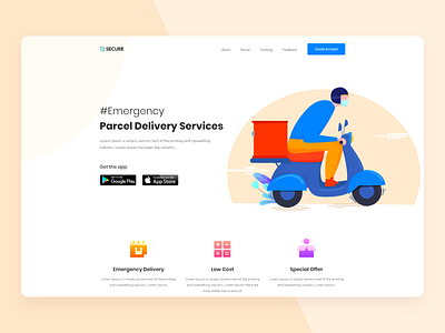 Parcel Delivery agency delivery digital agency ecommerce ecommerce design landing landing page parcel parcel delivery product delivery secure ui web design webdesign website