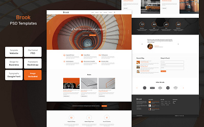 Brook - Business Material PSD Template responsive typedaily typeinspire typographer uitrends userinterfacedesign webpage websitedesigner